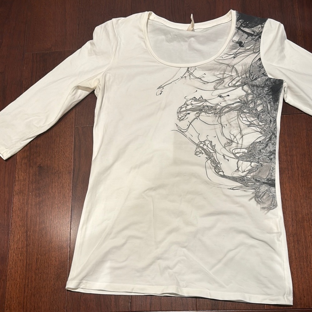 Elegant White and Gray Women's Top